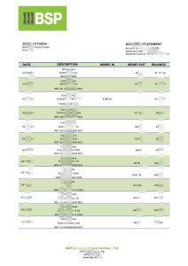 斐济南太平洋银行银行对账单模板（Word 和 PDF 格式）Fiji Bank of South Pacific bank statement template in Word and PDF format-帮司令