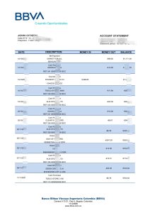 哥伦比亚 BBVA 银行对账单模板（Word 和 PDF 格式）Colombia BBVA bank statement template in Word and PDF format-帮司令