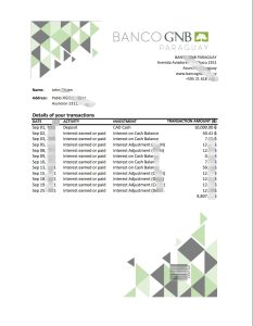 巴拉圭大陆银行 SAECA 银行对账单简易填写模板Paraguay Banco Continental S.A.E.C.A. bank statement easy to fill template-帮司令