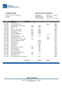 巴拉圭阿曼拜银行银行对账单模板Paraguay Banco Amambay bank statement template-帮司令