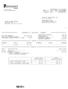 美国Renasant 银行对帐单 Word 和 PDF 模板USA Renasant Bank Statement Word And PDF template-帮司令