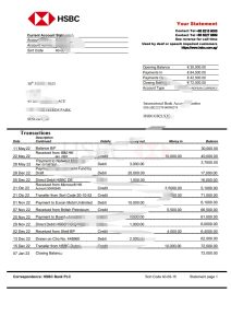 新加坡汇丰银行对帐单 Word 和 PDF 模板Singapore HSBC Bank Statement Word And PDF Template-帮司令
