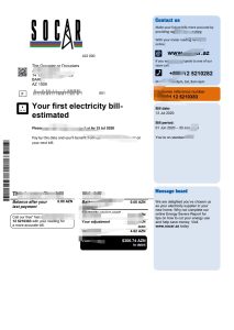 阿塞拜疆 Socar Gas 公用事业账单模板（Word 和 PDF 格式）Azerbaijan Socar Gas utility bill template in Word and PDF format-帮司令