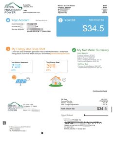 美国佛蒙特州 Green Mountain Power 电力账单USA Vermont Green Mountain Power utility bill-帮司令