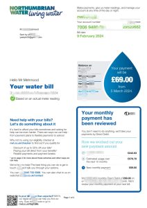 英国诺森伯兰郡水务账单模板（2024年版）United Kingdom Northumbrian Water utility bill Template (2024 version)-帮司令