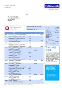 英国全国银行对帐单 word 和 PDF 模板UK Nationwide Bank Statement word And PDF Template-帮司令