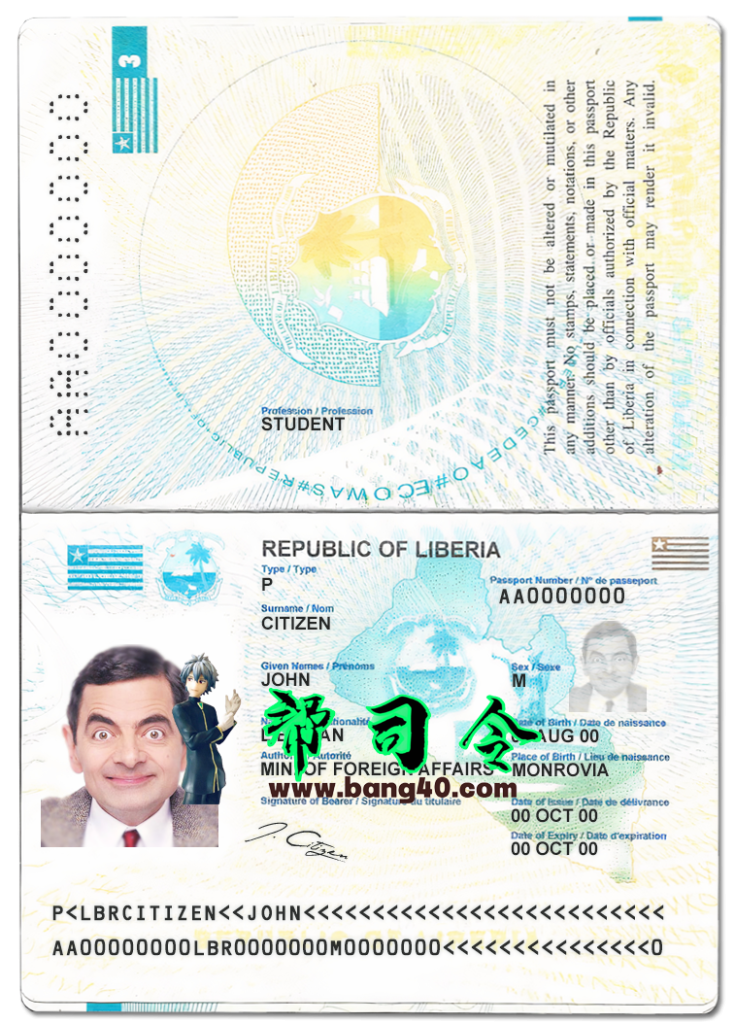 利比里亚护照 PSD 模板Liberia Passport PSD Template