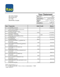 乌拉圭伊塔乌银行对帐单模板Uruguay Itau Bank Statement Template-帮司令