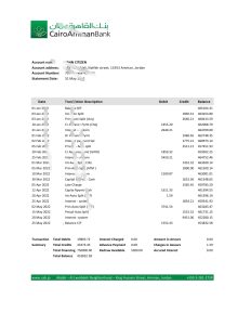 约旦开罗安曼银行对帐单 Excel 和 PDF 模板Jordan Cairo Amman bank Statement Excel And PDF Template-帮司令