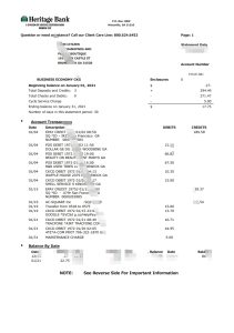 美国遗产银行对帐单模板USA Heritage Bank Statement Template-帮司令