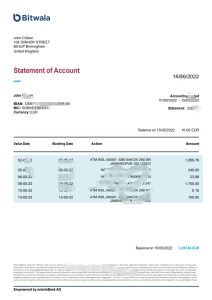 英国 Bitwala 银行对账单 Word 和 PDF 模板United Kingdom Bitwala Bank Statement Word And PDF Template-帮司令