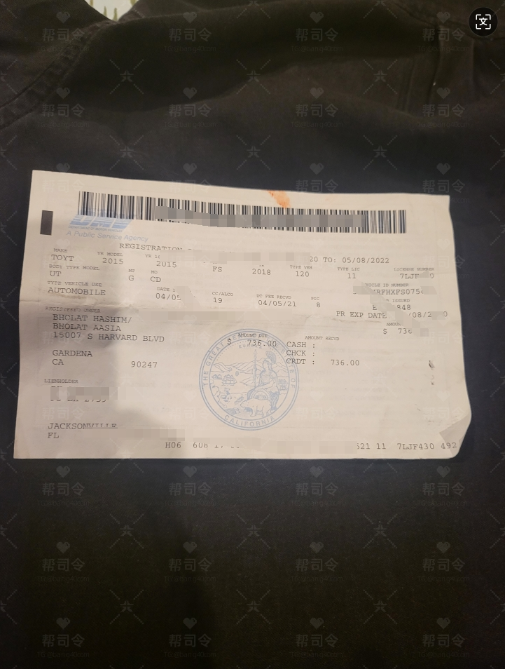 (自动发货)美国驾照正反面带汽车保险单和其他的收据等6000套解压之后高达51GB大小6,000 sets of U.S. driver's licenses, front and back, car insurance policies and other receipts, etc., after decompression, the size is as high as 51GB