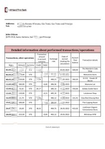 圣多美和普林西比非洲第一银行银行对账单模板Sao Tome And Principe Afriland First Bank Bank Statement Template-帮司令