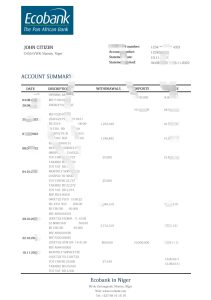 尼日尔经济银行银行对账单模板（Word 和 PDF 格式）Niger Ecobank Bank Statement Template In Word And PDF Format-帮司令