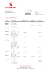 圣卢西亚丰业银行银行对帐单 Word 和 PDF 模板Saint Lucia Scotiabank Bank Statement Word And PDF Template-帮司令