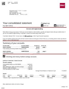 美国华盛顿 BB&T 银行对帐单 Word 和 PDF 模板（5 页）USA Washington BB&T Bank Statement Word And PDF Template (5 pages)-帮司令