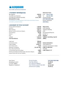 乌兹别克斯坦 Aloqabank 银行对账单模板Uzbekistan Aloqabank Bank Statement Template-帮司令