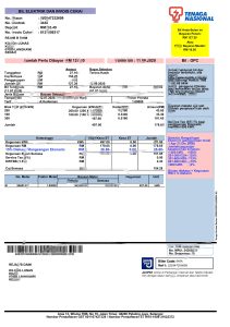 马来西亚国家电力账单模板 Word 和 PDF 格式Malaysia Tenaga Nasional electricity utility bill template in Word and PDF format-帮司令