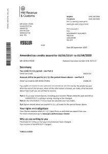 英国税务海关总署税收抵免奖励声明 Word 和 PDF 模板United Kingdom HM Revenue & Customs Tax Credits Award Statement Word And PDF Template-帮司令