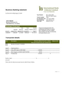 利比里亚 IB 国际银行对帐单 Excel 和 PDF 模板Liberia IB International Bank Statement Excel And PDF Template-帮司令