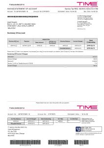 马来西亚时间互联网公用事业账单 Word 和 PDF 格式（共2页只展示首页）Malaysia Time-internet Utility-Bill in Word And PDF Format-帮司令