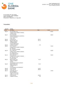 美国佛罗里达州银行对账单Word和PDF模板USA One Florida Bank Statement Word And PDF Template-帮司令