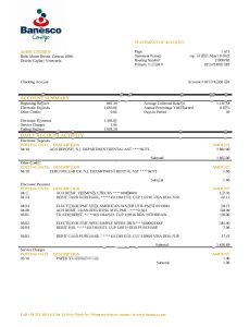 委内瑞拉 Banesco 银行对帐单模板Venezuela Banesco Bank Statement Template-帮司令