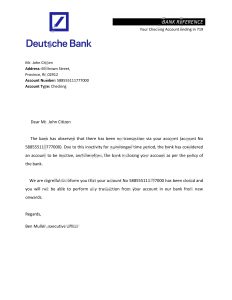 德国德意志银行推荐信模板Germany Deutsche Bank Reference Letter Template-帮司令