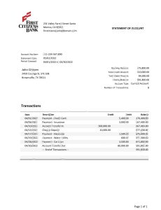 美国德克萨斯州第一公民银行对帐单 Word 和 PDF 模板USA Texas First Citizens bank statement Word and PDF template-帮司令