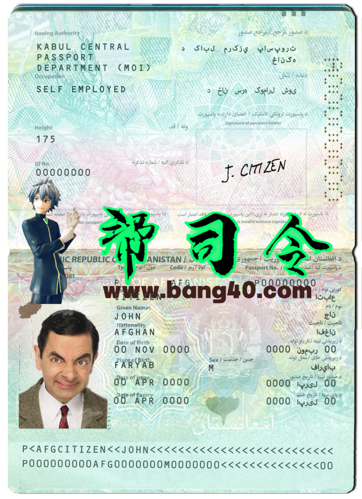 阿富汗护照 PSD 模板