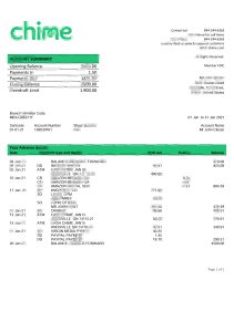 美国旧金山 Chime 银行对账单模板USA San Francisco Chime Bank Statement Template-帮司令