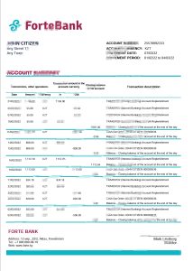 哈萨克斯坦 Forte 银行对账单 Excel 和 PDF 模板Kazakhstan Forte bank statement Excel and PDF template-帮司令