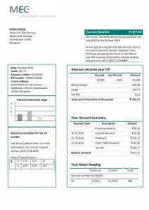蒙古能源公司 (MEC) 电费账单模板（Word 和 PDF 格式）Mongolia Energy Corporation (MEC) Electricity Utility Bill Template in Word And PDF Format-帮司令