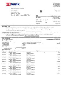 美国银行对账单模板（共3 页只展示首页）USA U.S. Bank Statement Template (3 pages)-帮司令