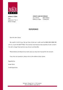 匈牙利 MKB 银行推荐信模板Hungary MKB Bank Reference Letter Template-帮司令