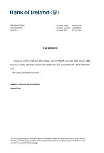 爱尔兰 爱尔兰银行 银行推荐信模板Ireland Bank of Ireland Bank Reference Letter Template-帮司令
