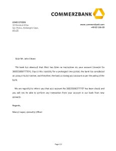伯利兹商业银行推荐信模板Belize Commerzbank Bank Reference Letter Template-帮司令