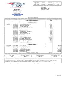 美国南印第安纳大学账户账单模板USA University Of Southern Indiana Account Billing Statement Template-帮司令
