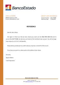 智利 Banco del Estado de Chile 银行推荐信模板Chile Banco del Estado de Chile Bank Reference Letter Template-帮司令
