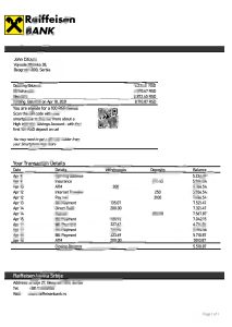 塞尔维亚 Raiffeisen 银行对账单模板Serbia Raiffeisen bank Statement Template-帮司令
