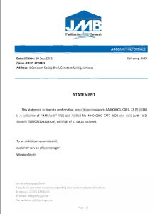 牙买加抵押银行推荐信模板Jamaica Mortgage Bank Reference Letter Template-帮司令