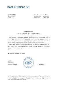 爱尔兰 爱尔兰银行 账户余额 银行推荐信模板Ireland Bank of Ireland Account Balance Bank Reference Letter Template-帮司令