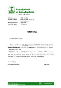 赤道几内亚国家银行推荐信模板Equatorial Guinea The National Bank Reference Letter Template-帮司令
