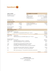 瑞典 Swedbank 银行对账单 Excel 和 PDF 模板Sweden Swedbank Bank Statement Excel And PDF Template-帮司令
