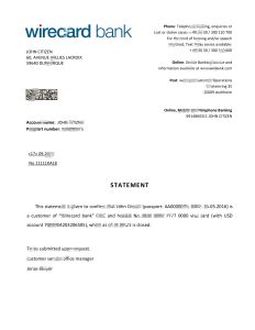 德国 Wirecard 银行推荐信模板Germany Wirecard Bank Reference Letter Template-帮司令