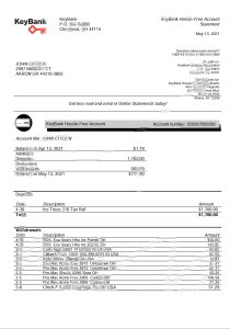 美国俄亥俄州 KeyBank 银行对账单模板USA Ohio KeyBank Bank Statement Template-帮司令
