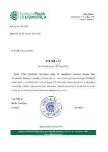 多米尼克国家银行 多米尼克银行推荐信模板Dominica National Bank of Dominica Bank Reference Letter Template-帮司令