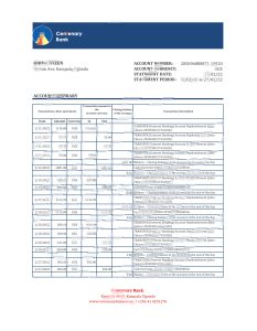 乌干达百年银行对账单Excel和PDF模板Uganda Centenary Bank Statement Excel And PDF Template-帮司令