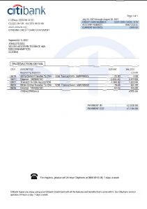英国花旗银行银行对账单Word和PDF模板United Kingdom Citibank Bank Statement Word And PDF Template-帮司令