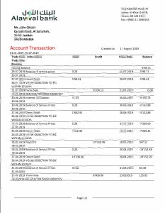 沙特阿拉伯 Alawwal 银行对账单模板Saudi Arabia Alawwal Bank Statement Template-帮司令